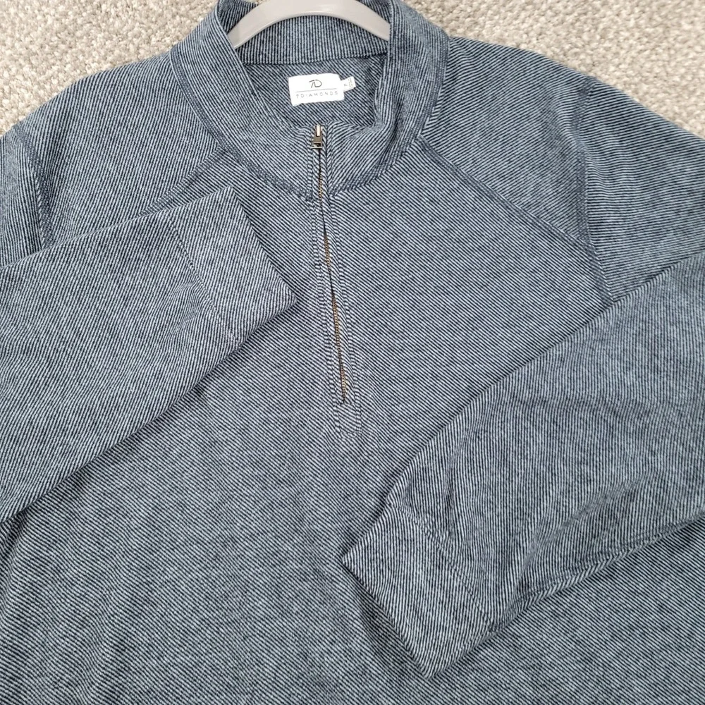7 Diamonds Generation Zen Navy Stripe Quarter Zip Pullover Mens XL